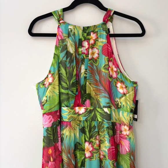 NWT Nine West Tropical Floral Halter Maxi Dress Womens Size 12 - Picture 5 of 12